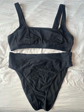 Shade and shore Black Two-Piece Bikini Set